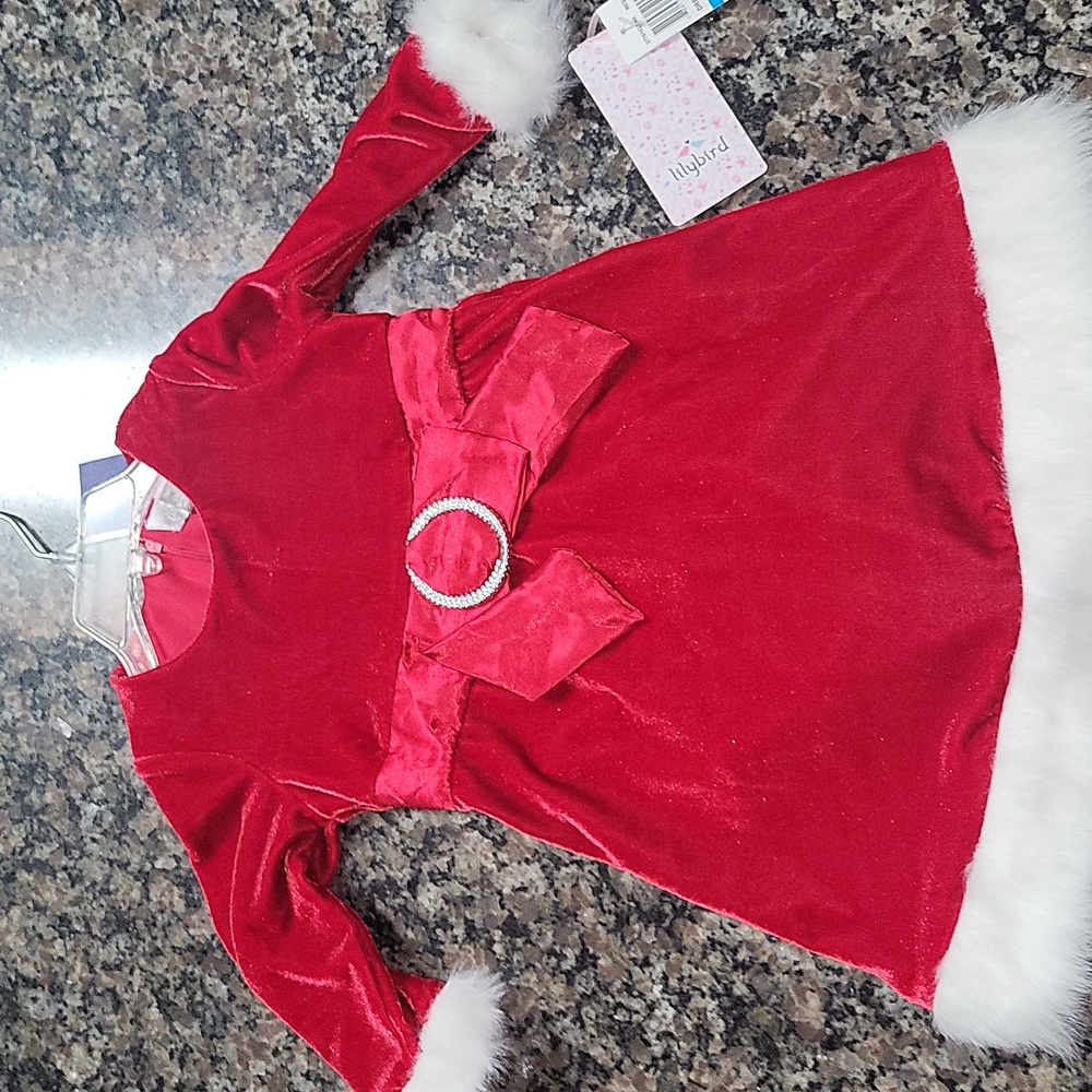 Lillybird NWT Red girls dress size 24M w/ diaper red